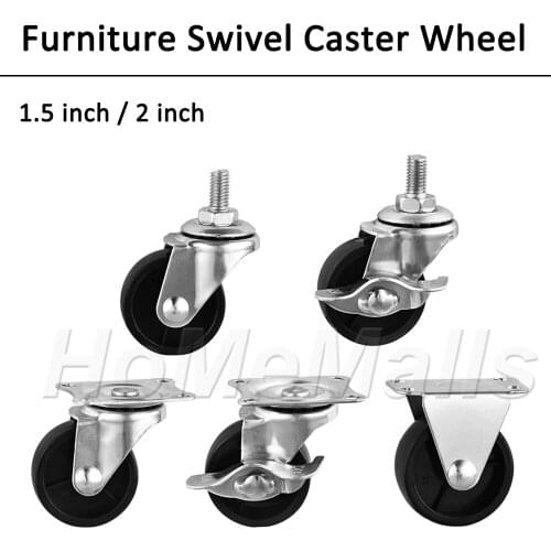 4pcs Swivel Caster Wheels PP Caster with 360 Degree Furniture Castor Wheel Furniture Hardware Accessory Durable Safety No Noise