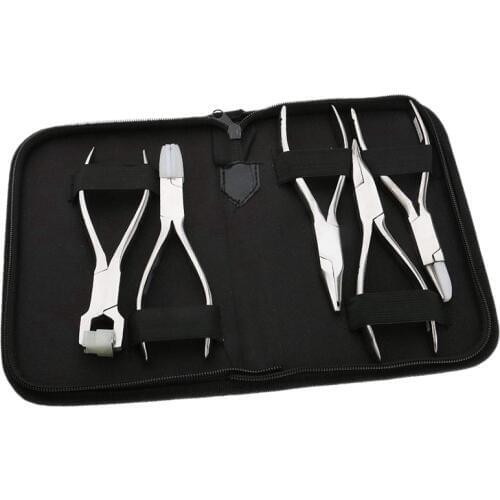 5Pcs Stainless Steel Optic Eye Glasses Optician Eyeglasses Frame Repair Optical Pliers Tools Kit with Black Pouch Bag CNIM Hot