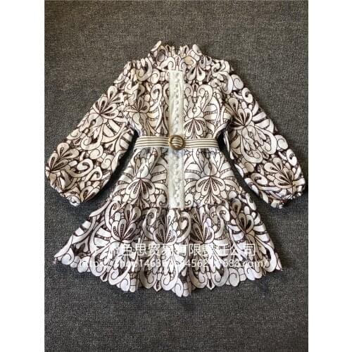 Australian 20 spring and summer cut out Lace Waist Dress annual meeting dress