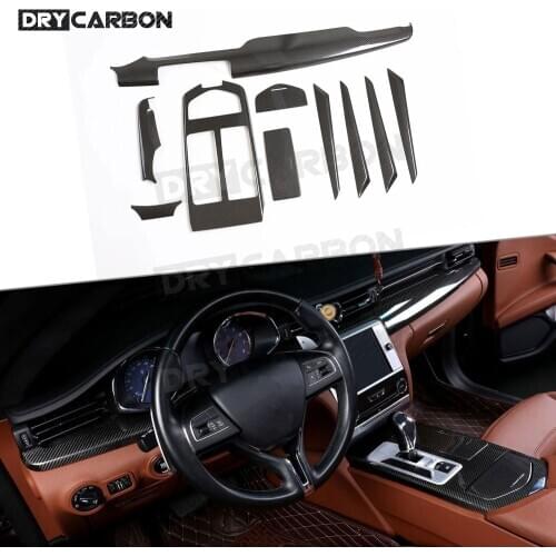Dry Carbon Fiber Car Central Control Gear Shift Panel Dashboard Door Interior Trim Stickers for Maserati Quattroporte 2013-2020