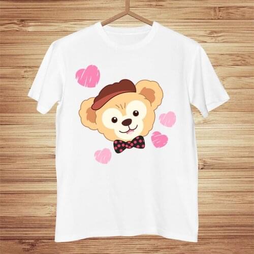 Kawaii Bear Duffy And His Friends T Shirt Women Funny Tops Graphic Tees Harajuku Casual Anime T-shirt Girl Tshirt