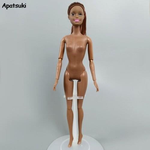 Brown Straight Hair Make Up Head for 11.5" Doll Nude Naked Body 11 Jointed Movable Doll Body for 1/6 BJD Doll Accessories Kids