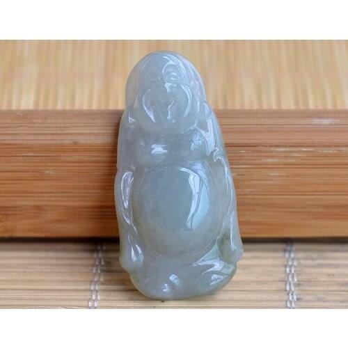 Exquisite natural jade Maitreya Buddha pendant e39