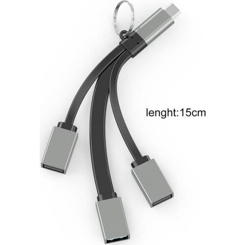 BLUELANS Converter Cable Reliable Space-saving Aluminium Alloy 3 in 1 OTG Type-C to USB 3.0 2.0 Adapter Cable for Computer