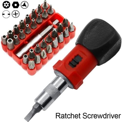 Mini Carbon Steel Key Ratchet Screwdriver Wrench Handle Multi-Function Hand Tool Ratchet Socket Screw Driver 6.35mm Hex Portbale
