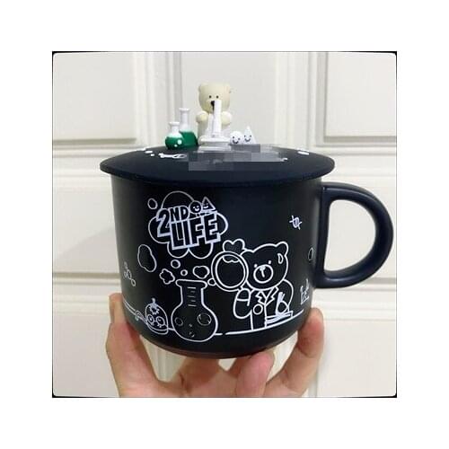 Coffee lab environmental protection bear hot color change belt cover mug in 2020 environmental protection season