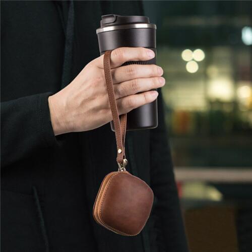 Cowhide Leather Bag Protective Case Charging Box Cover with Pothook for Powerbeats Pro Wireless Bluetooth Earphone Accessories