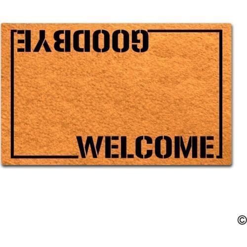 Doormat Welcome Mat Welcome Goodbye Door Mat Decorative Home Indoor Outdoor Doormat Non-woven Fabric Top