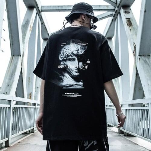 Streetwear Graphic T-Shirt For Men 2021 New Fashion Cotton Black Tops Tees