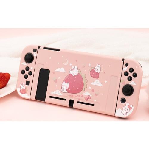 Cute Rabbit TPU Soft Cover Protective Case For Nintendo Switch Game Console Pink Fairy League Cover Shell For Nintend Switch