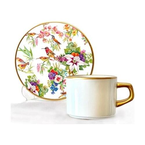 Asaf Tea Cup Set 12 Pieces Bird Garden