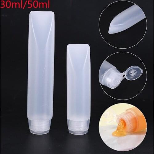 30/50ml New Empty Lip Gloss Tube Balm Sunscreen Cream Clear Cosmetic Container Squeeze Dispensing Bottle Lotion Sample Bottle