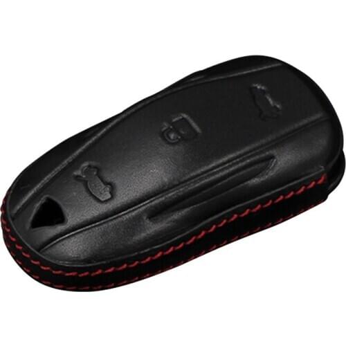 New Genuine Leather Car Key Protective Bag Case Holder for Tesla Model X&S Remote holder Key Case Accessories
