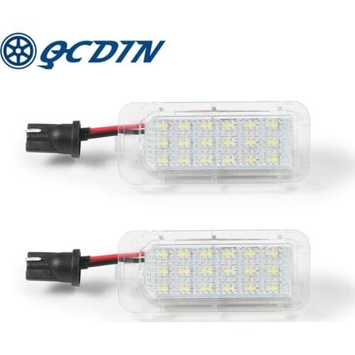 QCDIN 2Pcs For Ford Focus 5D LED License Lamp Focus 5d Mondeo Fiseta White 12V Car Signal Lamp External Parts