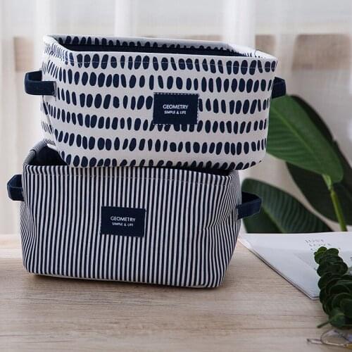 Nordic Storage Basket Pastoral Makeup Organizer Cloth Storage Box Desktop Sundries Cosmetic Bra Socks Container for Wardrobe