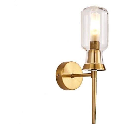 Modern glass wall lamp fashion appearance single head background wall bedroom bedside living room corridor wall lamp