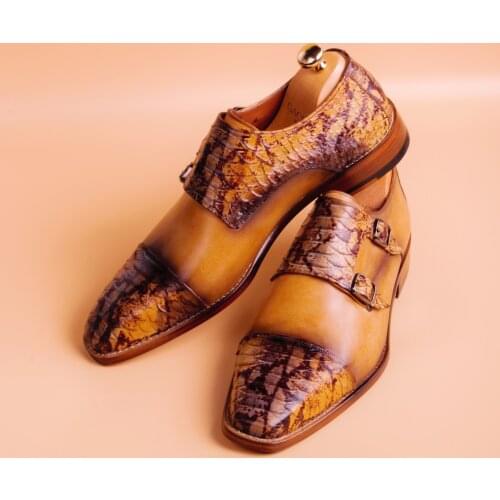 Hand painted Jack Patina Men Dress Shoes
