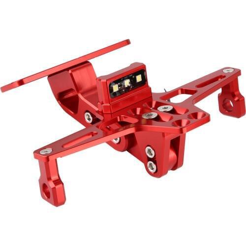 Moto - Universal CNC Aluminum Motorcycle Rear License Plate Mount Holder with White LED Light