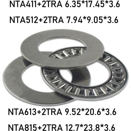 5PCS NTA411 NTA512 NTA613 NTA815 +2TRA 7.94*9.05 6.35*17.45*3.6MM Inch Thrust Needle Roller Bearing With Two Washers TC411