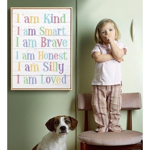 Inspirational Quotes Nursery Decor Canvas Paintings Rainbow Print on Canvas Posters Wall Art Pictures for Kids Room Home Decor