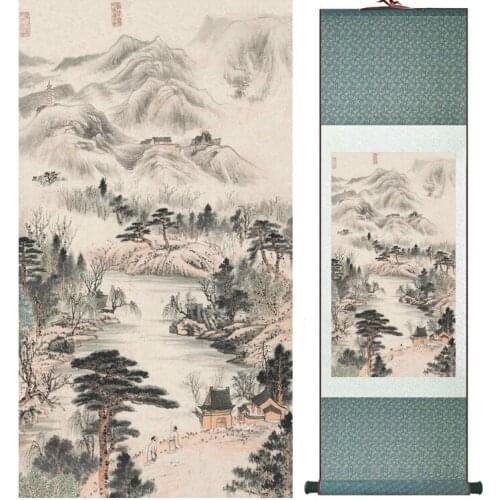 Zhangdaqian Mountain and River painting Chinese scroll painting landscape art painting home decoration painting0402013