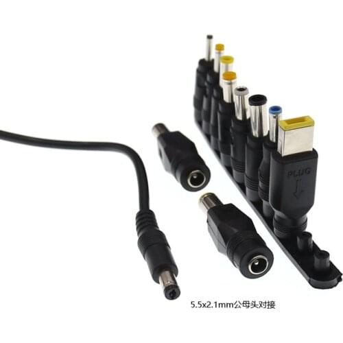 10pcs/set Universal for Notebook Laptop DC Connector Plug Power Charger Supply Adapter Tips Connector Jack to Plug Charging