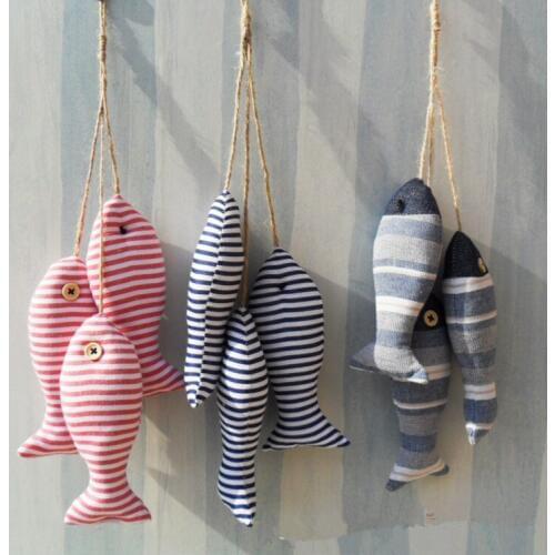 3pcs/lot Mediterranean Creative Handmade Cloth Set Fish Small Fish String Decoration Pendant Wall Art Hanging Decoration MP 010