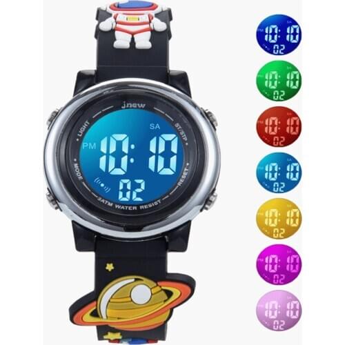 3D Starry Sky Cartoon Waterproof Student Multifunctional Sports Electronic Watch Leisure Silicone Strap Boy Girl Clock 2021
