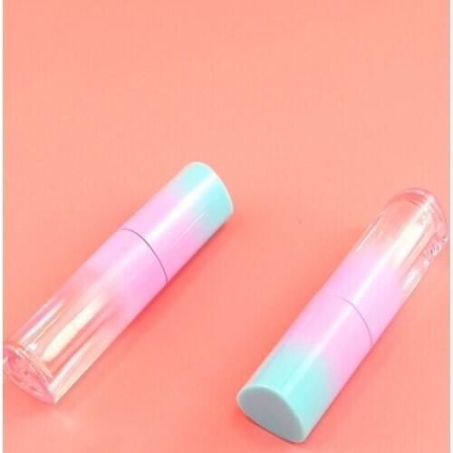 4ml Empty triangle pink blue gradient Plastic Lip Gloss Tube 50pcs