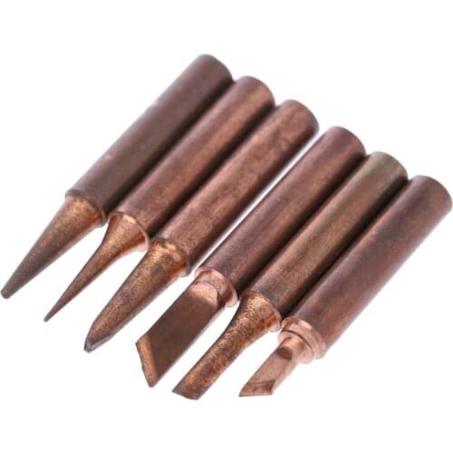 6 Pcs Copper Soldering Iron Tips 900M-T Lead Free Solder Welding Tools Set T5UC