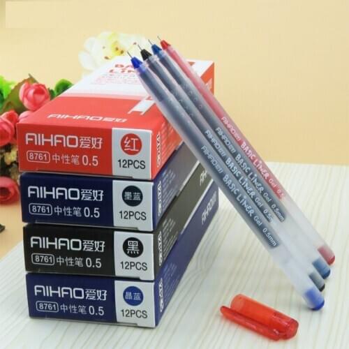 72 Pcs/Lot Basic Liner Gel Pen Classic 3 Color Office School Ballpoint Pen 0.5mm Wholesale Stationery Canetas Escolar A6705