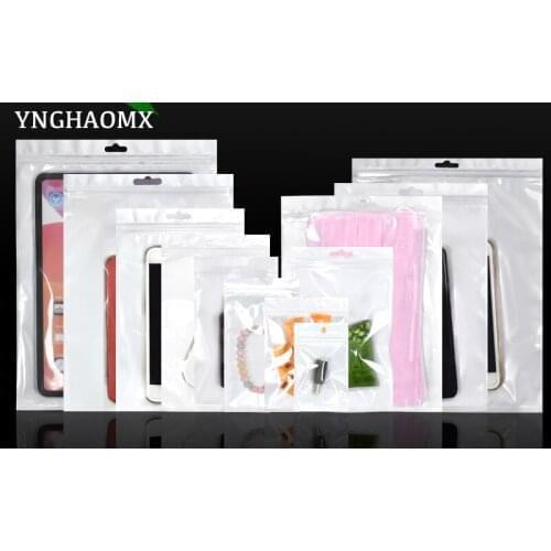 Big size white clear Plastic zipper opp bag retail package for usb cable charger mobile phone accessories wholesale 1000pcs/lot