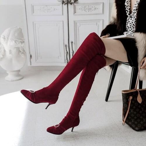 Boots childrens autumn and winter 2019 thin heel middle heel plush short boots fairy super fire small boots