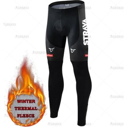 STRAVA Cycling Pants 2021 Winter Fleece Thermal Cycling Tights for Men Females' Premium Road Bike Long Windproof Trousers