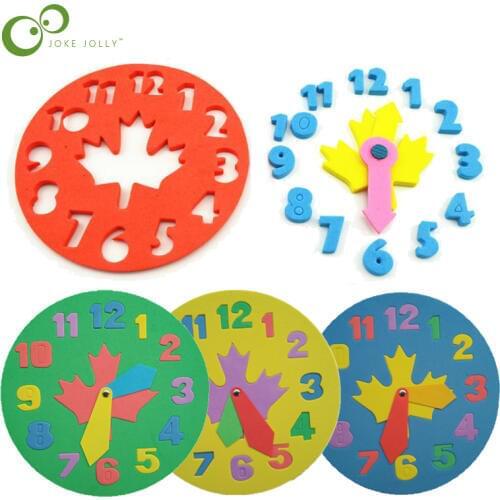 Kids DIY Eva Clock Learning Education Toys Fun Math Game for Children Baby Toy Gifts 3-6 years old GYH