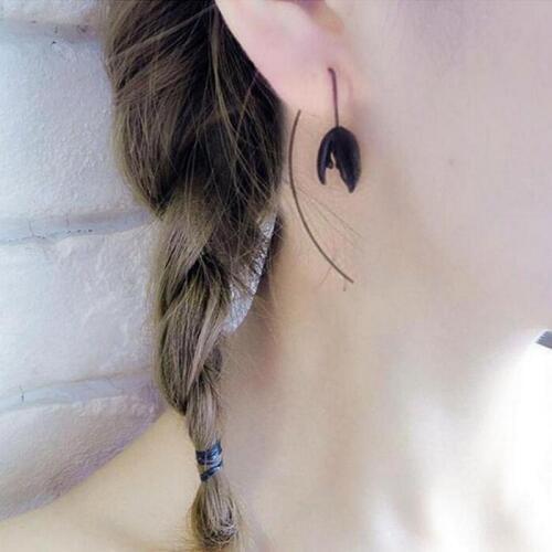 Sketch Goethe Wind Black Flower Bones Long Earrings, Temperament Personality Exaggerated Punk Earrings Vintage Earrings Brincos
