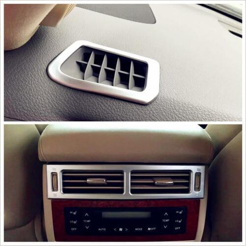 For Toyota Land Cruiser J200 2016 2017 Chrome 3pcs/set Car Interior Front Upper+Rear Air Conditioning AC Vents Outlet Cover Trim