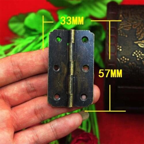 Bronze Tone Cabinet Door Luggage Flat Hinge,6 Holes Decor,Furniture Decoration,Antique Vintage Old Style,57*33mm,12Pcs