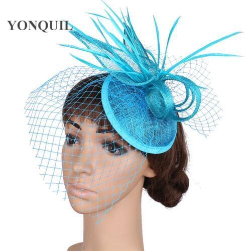 Sinamay Base Fascinator Headwear Wedding Bridal Hair Accessories Red Millinery Cocktail Hat High Quality Multiple Color MYQ16001