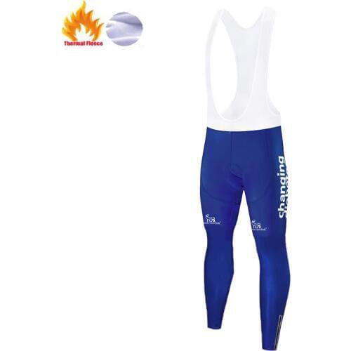 2020 TEAM CHANGING Winter Fleece Thermal Men roupa bike Cycling Long Pants Outdoor bicycle pants 12D Gel Pad Bike Trousers