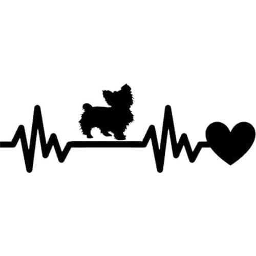 Yorkie Dog Heartbeat Car Stickers Waterproof Sunscreen Vinyl Decal Car Styling Truck Decoration Accessories,18cm*6cm