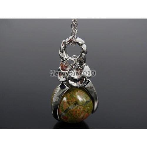 Natural Unakite Gems Stone Round Ball Eagle Claw Falcon Talons Pendant Charm Beads Jewelry Design 10Pcs/Pack