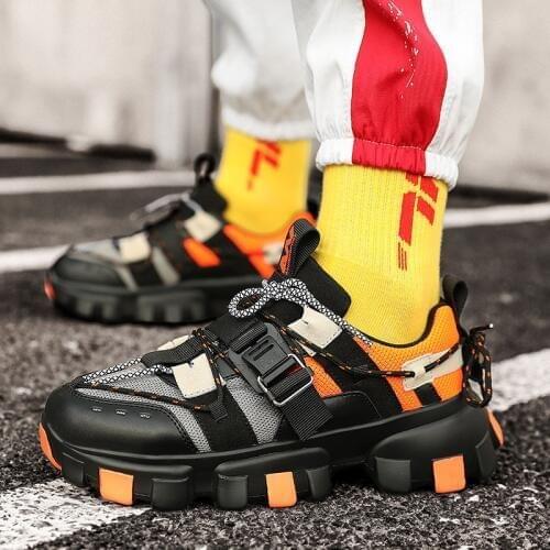 2020 Spring Autumn New Men Chunky Casual Shoes Fashion Breathable Man Black Dad Sneakers Thick Sole Zapatillas Deportivas Hombre
