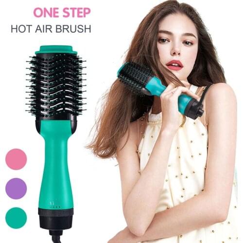 Hot Brand New Fashion 2 in 1 One Step Hair Dryer Comb Volumizer Curling Oval Brush Straightening Curler Comb