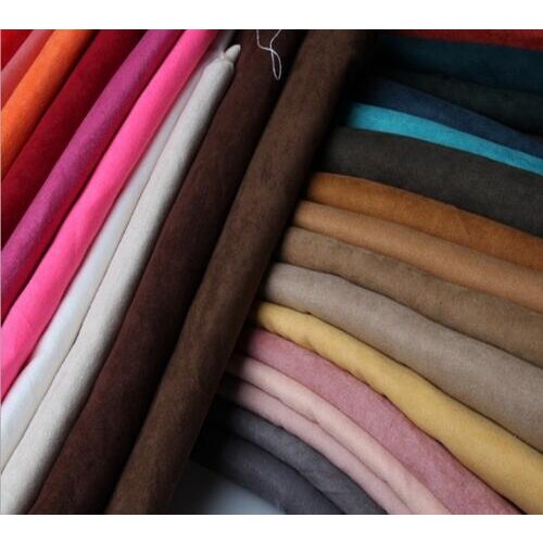 Solid Suede Fabric For Clothing Garment Soft Poly Micro Suede Material Bags Shoes Sofa Cover Cloth Tecido Meter