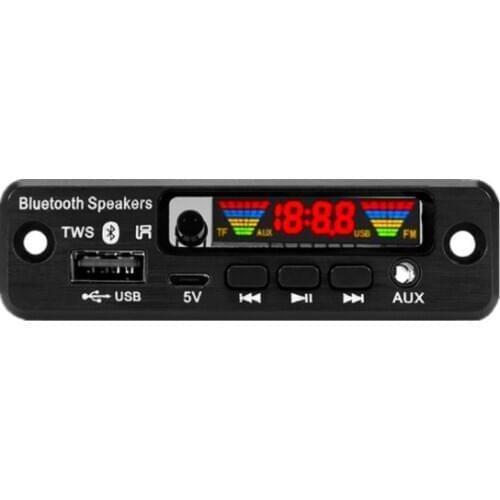 Bluetooth 5.0 5V MP3 Bluetooth decode board plays lossless format audio, with FM USB folder to play wood audio panel