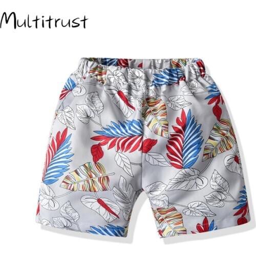 2020 Toddler Baby Boys Beach Shorts Flora Print Elastic High Waist Summer Trousers Shorts 1-7Y