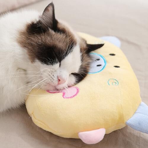 MADDEN Cute Cat Pillow Animal Shape Plush Pet Pillows for Small Dogs Mini Furry Kitten Sleeping Mat Pet Supplies Dog Accessories