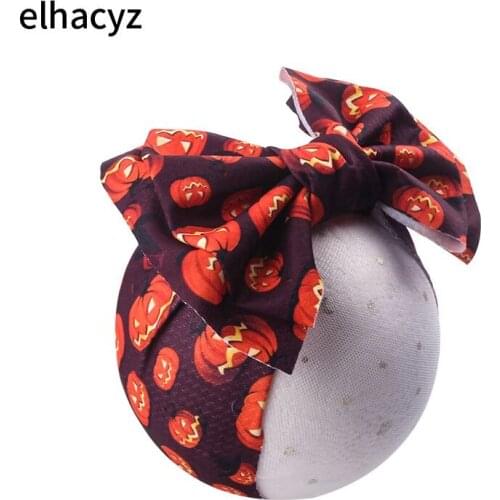 1PC 2021 New 7'' Large Bow Knot Hair Bows Headband Girls Spring Sunflower Printed Hair Bands Turban Headwrap Hair Accessories
