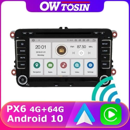 PX6 4G+64G For Skoda Seat Volkswagen VW Passat B7 Polo Golf MK5 Android 10 Car Radio Auto Wireless Carplay TDA7850 Bluetooth 5.0